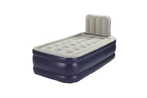 Single Raised Air Bed With Headboard